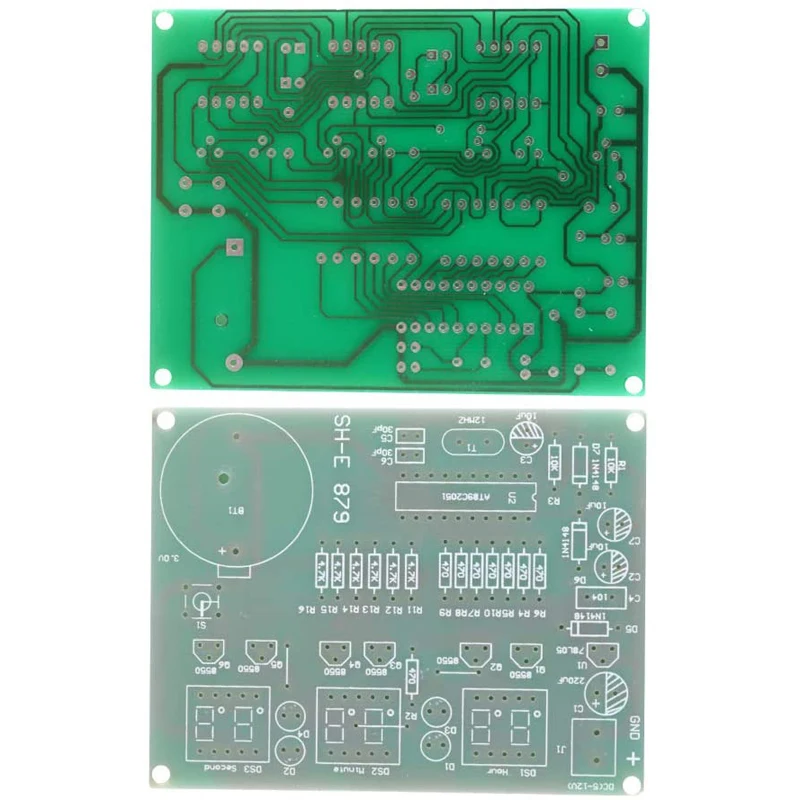 6 Bits Digital LED Electronic Clock DIY Kits PCB Soldering Practice Learning Board AT89C2051 and Components for Arduino