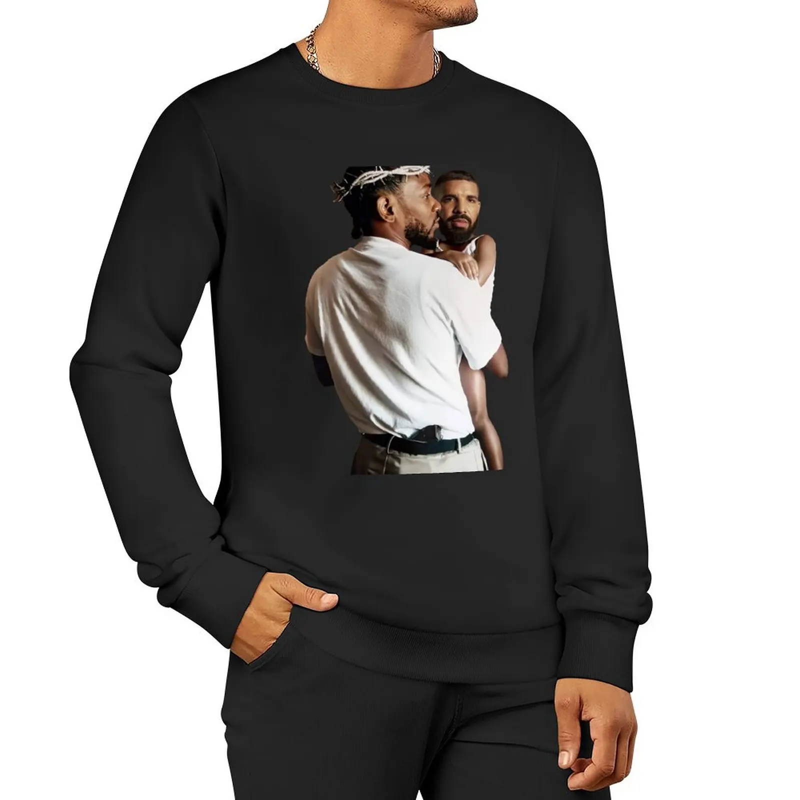 

Kendrick Lamar Holding Baby Drake Sweatshirt tracksuits sports sweatshirt man