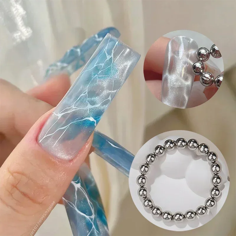 

Round Magnetic Bead Nail Art Multi-Functional Powerful Magnet Cube Stones for Water Wave Ripple Cat Eye Design Manicure Tools