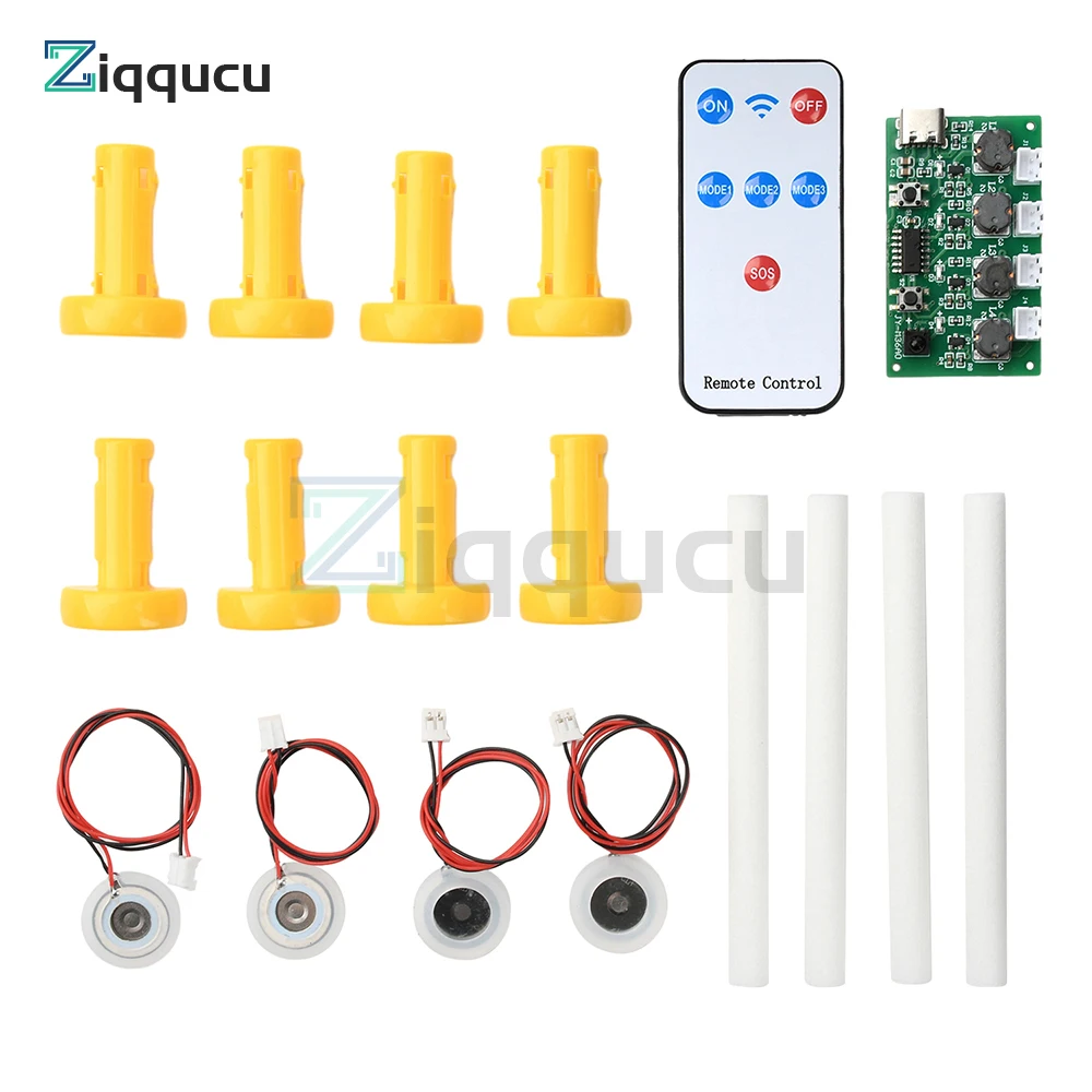

DC 5V Four-Jet Humidifier Module Atomization Control Board Diy Ultrasonic Atomizer Type C Support RF Infrared Remote Control