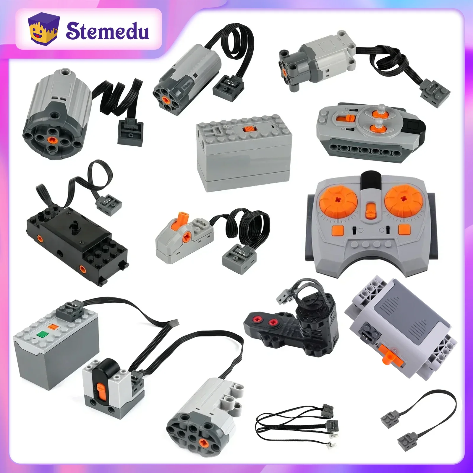 

MOC Power Functions Part DIY Building Blocks Train Track Motor Battery Box Infrared Remote Control Receiver M-motor for Legoeds