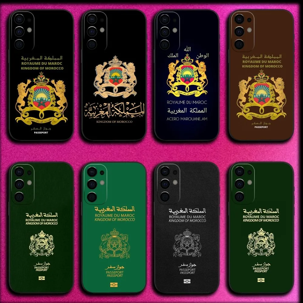 

Morocco Passport Phone Case For Samsung S25,S24,S21,S22,S23,S30,Ultra,S20,Plus,Fe,Lite,Note,10,9,5G Black Cover