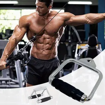 下拉式器械鋼製手柄,帶橡膠健身下拉繩手柄滑輪,適用於家庭鍛煉 10 最佳銷售 健身纜繩附件 - №1