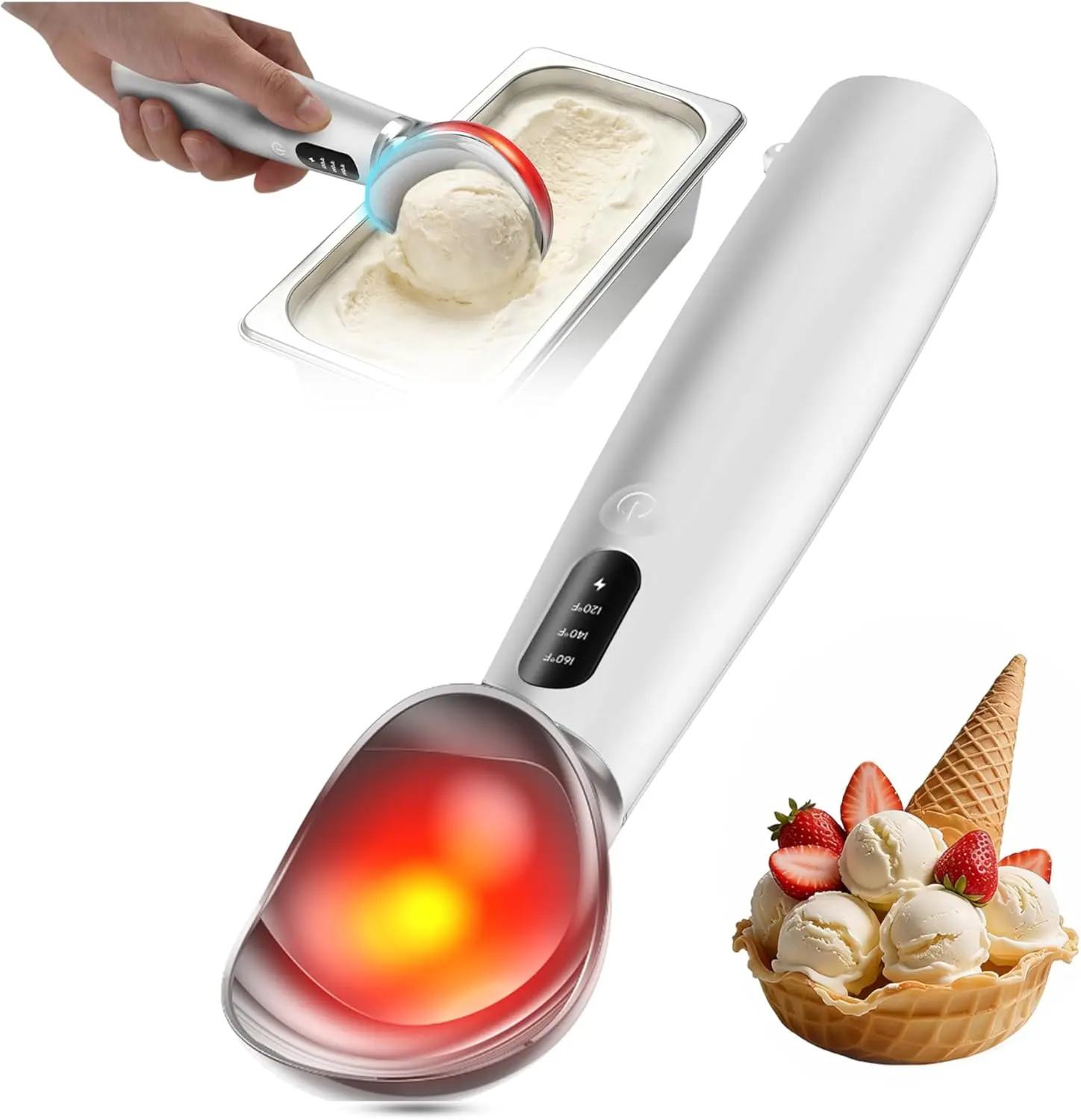 

Совок для уборки, 3 температурных режима и 160 функций ° Быстрый нагрев, перезаряжаемый, с LED-дисплеем, водонепроницаемый, легко очищаемый (для твердых загрязнений)