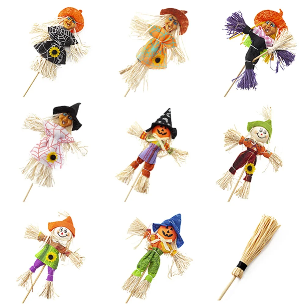 Halloween Scarecrow Halloween DIY Bouquet Accessories Bird Repellent Protectors Garden Porch Garden Stakes Autumn Deco