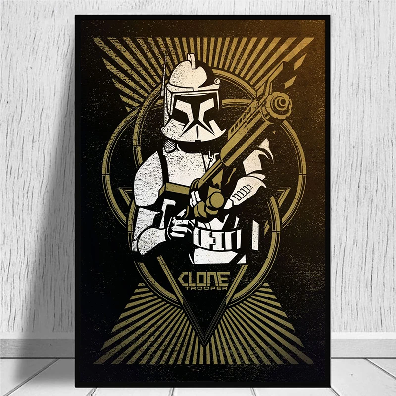 Movie Poster Clone Wars Key Personas Comic Characters Captain Rex Canvas Painting Wall Art Picture for Living Room Home Decor