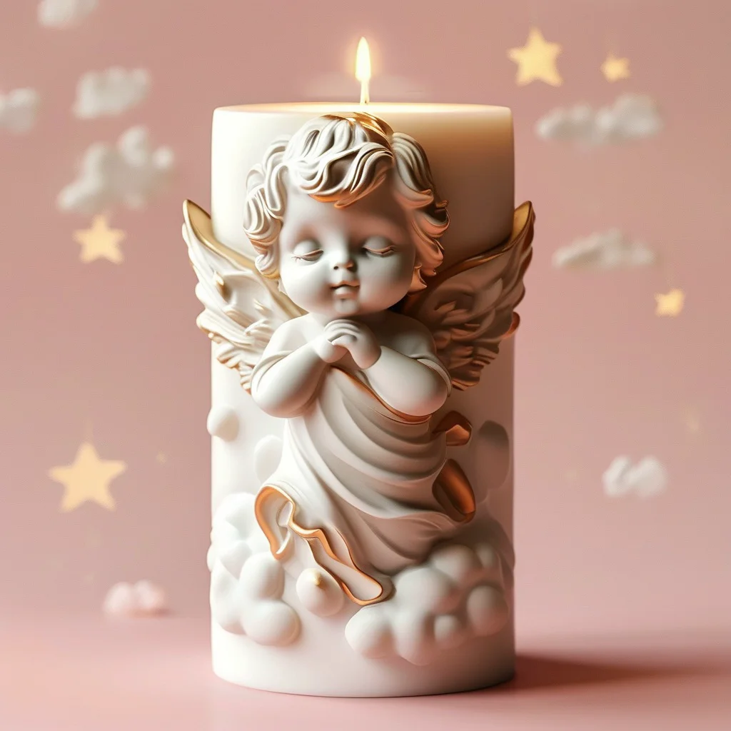Lindo Ángel serie vela de Ángel molde de silicona Molde de resina molde de silicona de yeso molde de fundición epoxi obra de arte hecha a mano
