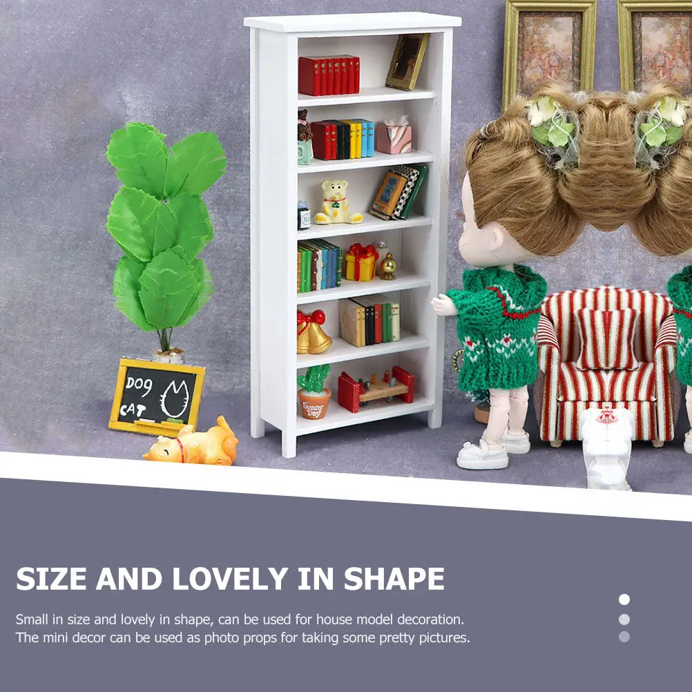 

1 шт. Деревянная миниатюрная книжная полка-украшение, маленький книжный шкафчик для декора миниатюрного домика своими руками, украшение для дома, реквизит для фотосессий