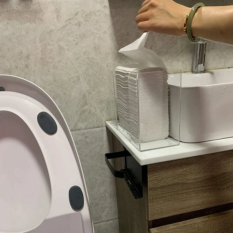 ABUL-2PCS Countertop Paper Towel Dispenser Clear Guest Towel Napkin Holder For Z-Fold C-Fold Or Multi-Fold Paper Towels