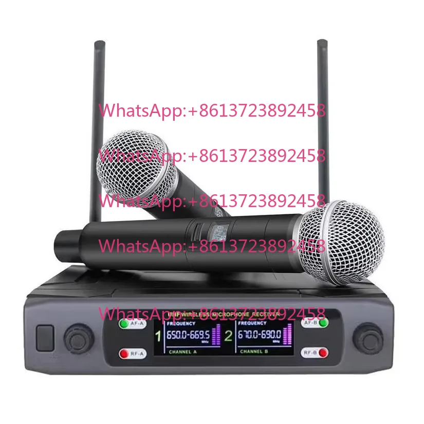 Professional Dual Channels Hand-wireless-microphone Best Wireless Microphone for Church