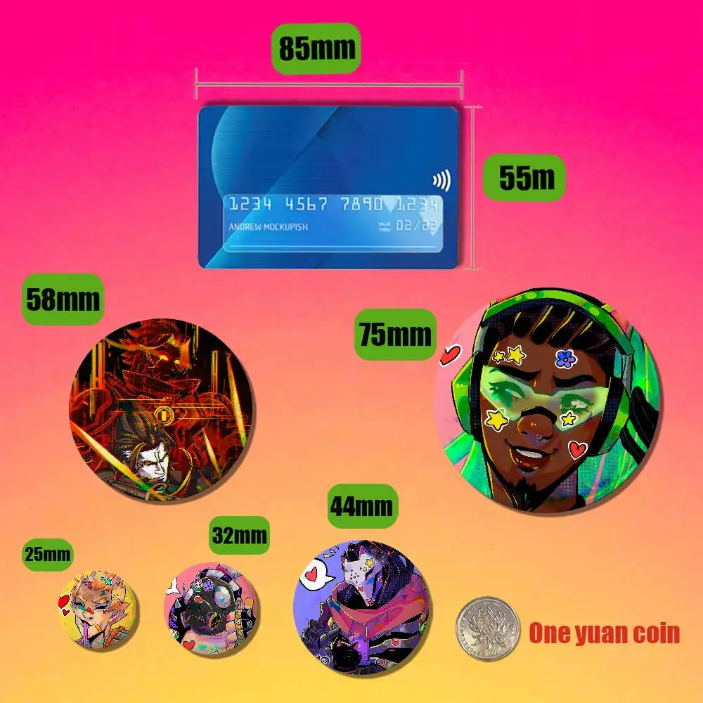 For Overwatch Lucio Emre Ramattra Roadhog Junkrat Enamel Pin Badge Round Metal Button Brooch Backpack Ita Bag Pins Gift Custom