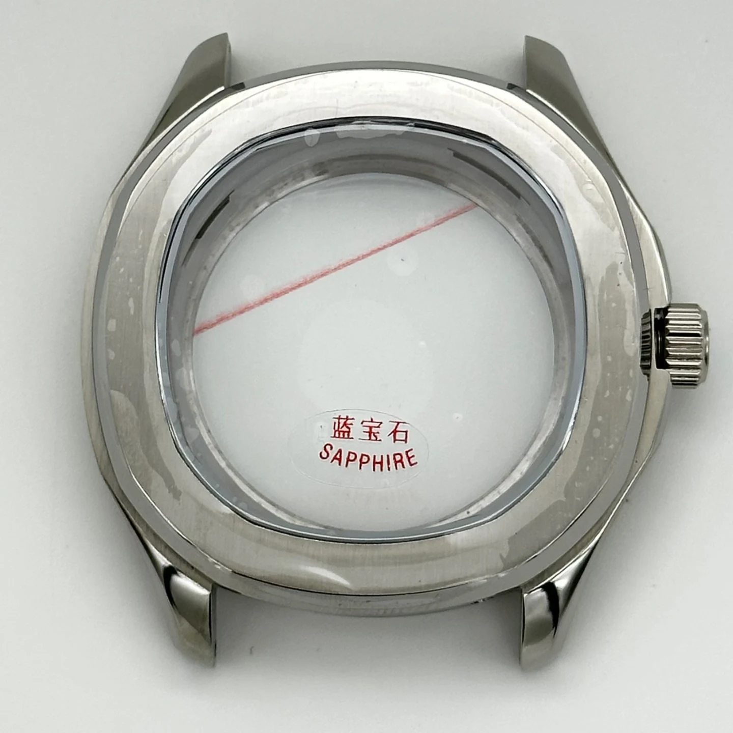 41,5 mm saffier mechanisch horloge roestvrijstalen kast siliconen bandenset compatibel met NH35/NH36/NH38