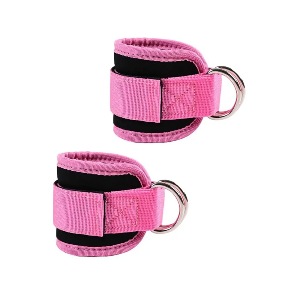 Comfortable Adjustable Padded Ankle Wrist Cuffs Fitness Ankle Straps D-Ring Support Cuffs Gym Leg Strength Workouts With Buckle