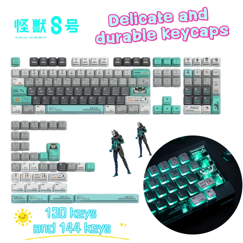 New Kaiju No. 8 Soshiro Hoshina exquisite light transmission key cap creative personality magnetic shaft keyboard decorative cap