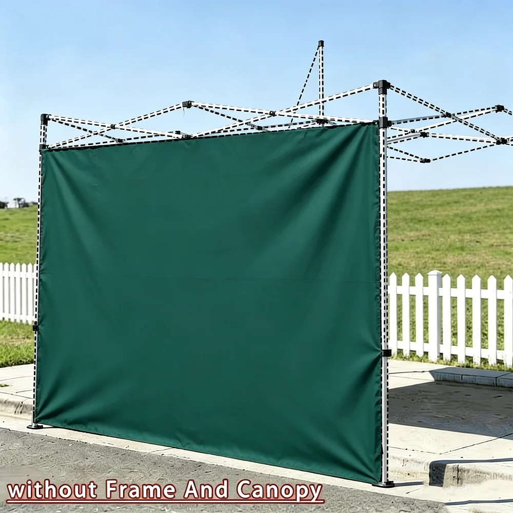 Outdoor tent side cover with dark green sunshade cloth, thick and wear-resistant tent cloth, stall fence, four sided windproof
