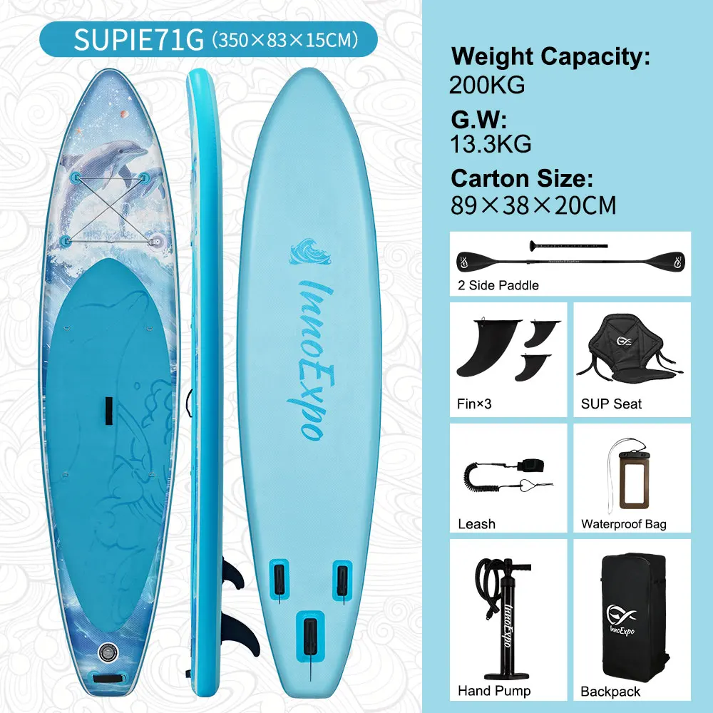 InnoExpo Opblaasbaar Stand Up Paddle Board Paddleboard Surfplank Surf Sup Board 320-350CM Antislip Watersport Paddle Board