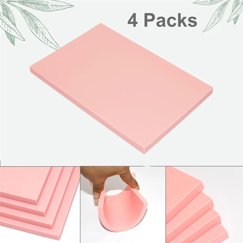 AB11-For Stamp Maker 4 Pack Rubber For Stamp Carving Blocks Linoleum Blocks With Cutter Tools Pink Rubber