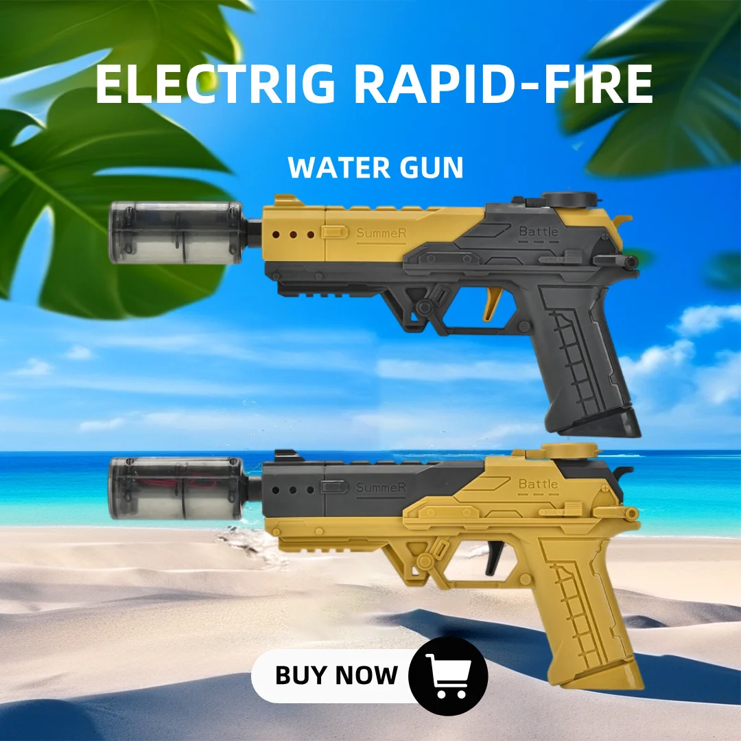 Electric Water Gun Toys for Kids with Fire Caps Summer Outdoor Water Battle Essential Fun Children's Gift