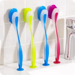 1pc Color Vertical Multifunctional Cleaning Brush Kitchen Dishwashing Brush Pot Brush Washing Brush Sink Cleaning Color Randomly