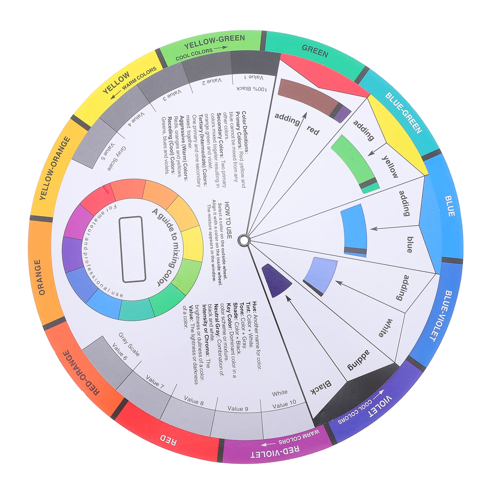 

Professional Wheel Pigment Harmony Identification Tool Round Color Card Central Guide Beginners Easy Recognition Optimal