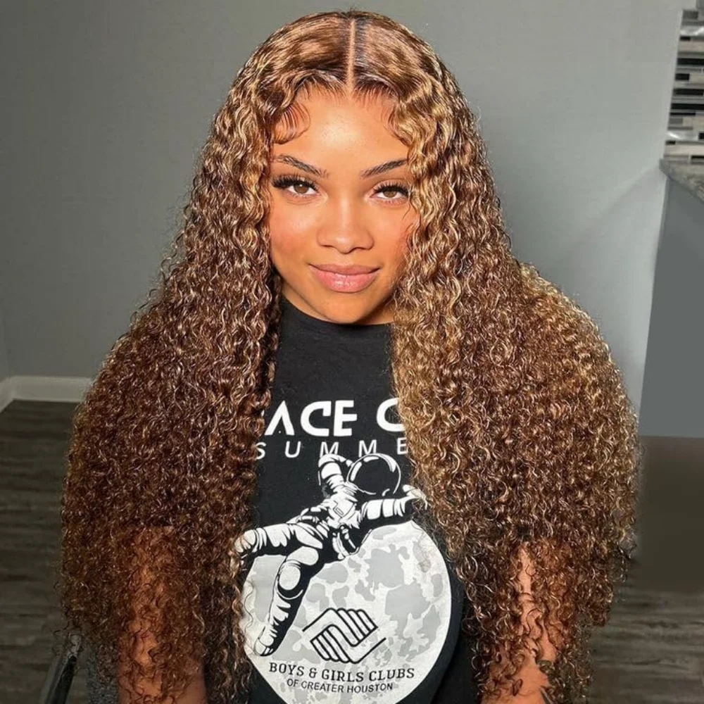 

13x6 Hd Frontal Highlight Wigs Human Hair Deep Wave Wig Pre Plucked Brazilian Colored Human Hair 13x4 Lace Curly Wigs For Women