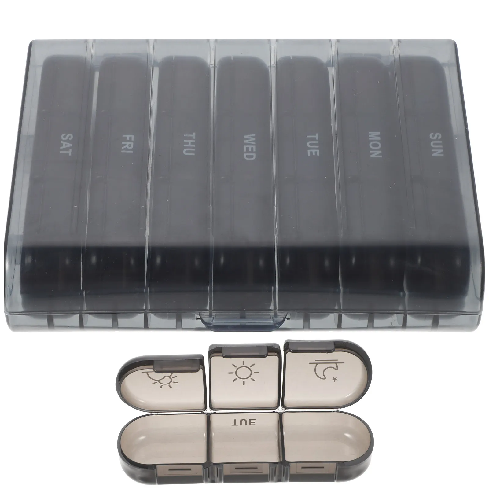 Week Pill Organizer Weekly Medication Travel Medicine Kit Dispenser Boxes Portable for Daily Schedule