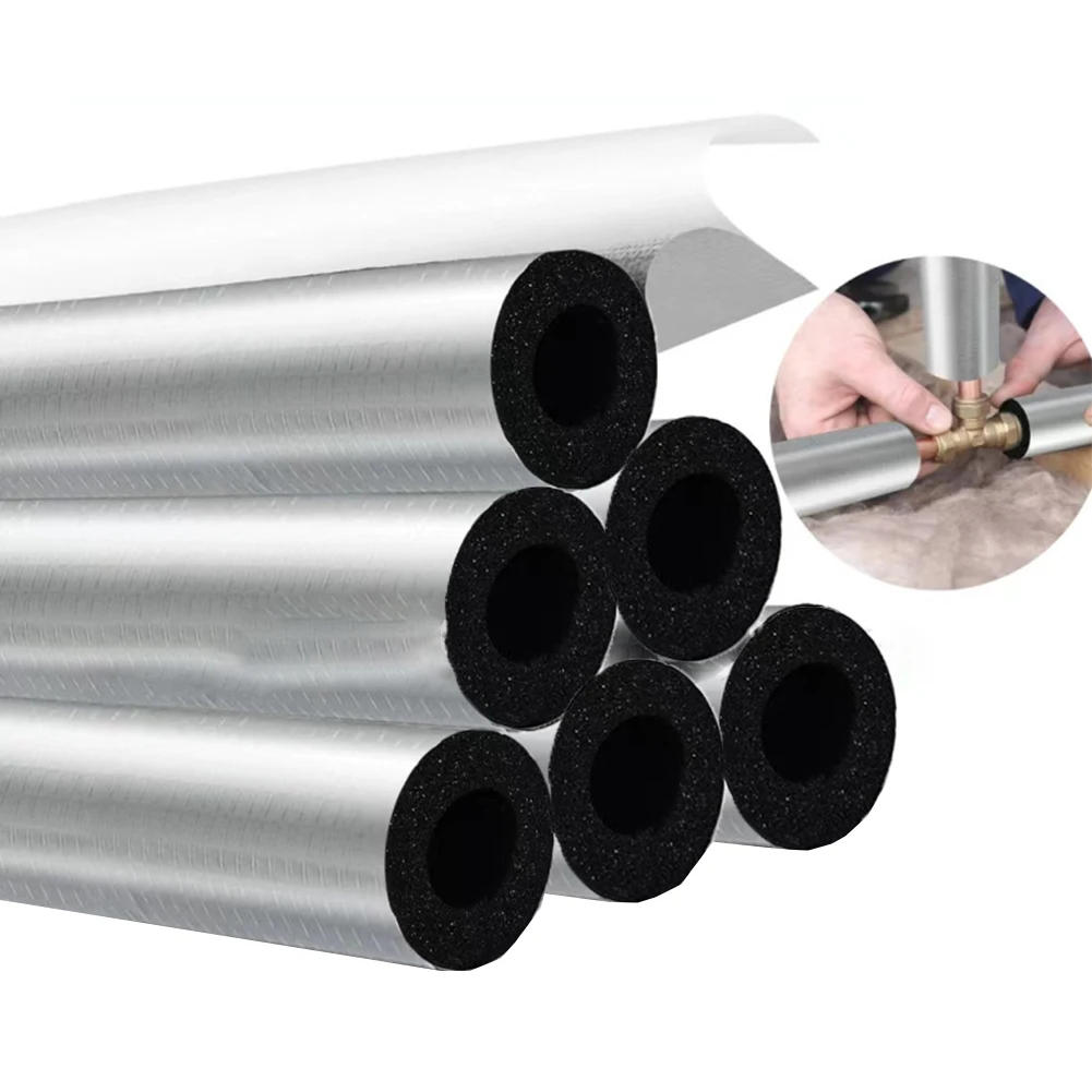 Tubo de espuma para tuberías de 0,6 pulgadas para tuberías de cobre, aislamiento de tuberías, espuma resistente al aceite, resistente al desgaste, resistente a la intemperie