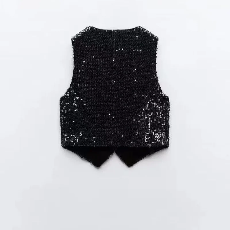 Nuevo Chaleco de Lentejuelas para Mujer, Estilo Industrial, Holgado, Sin Mangas, para Baile de Salón, Compra en Grupo, Ropa de Baile