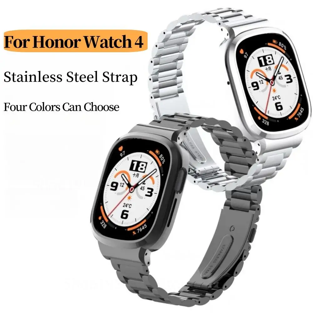 

Strap For Honor Watch 5 Strap Metal Wristbands For Huawei Honor Watch 4 / 5 Bracelet Stainless Steel Watchband+Case Accessories