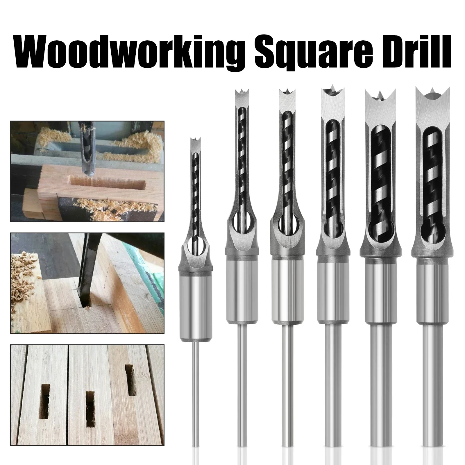 

1PC 6-25MM HSS Twist Square Hole Drill Bits Multifunction Square Drill Auger Mortising Chisel Extended Saw for Woodworking Tools