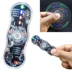 LED POV Rotation Colorful Diode Luminous SMD Soldering Fidget Spinner Kit Training Gyroscope Kit Soldering Practice