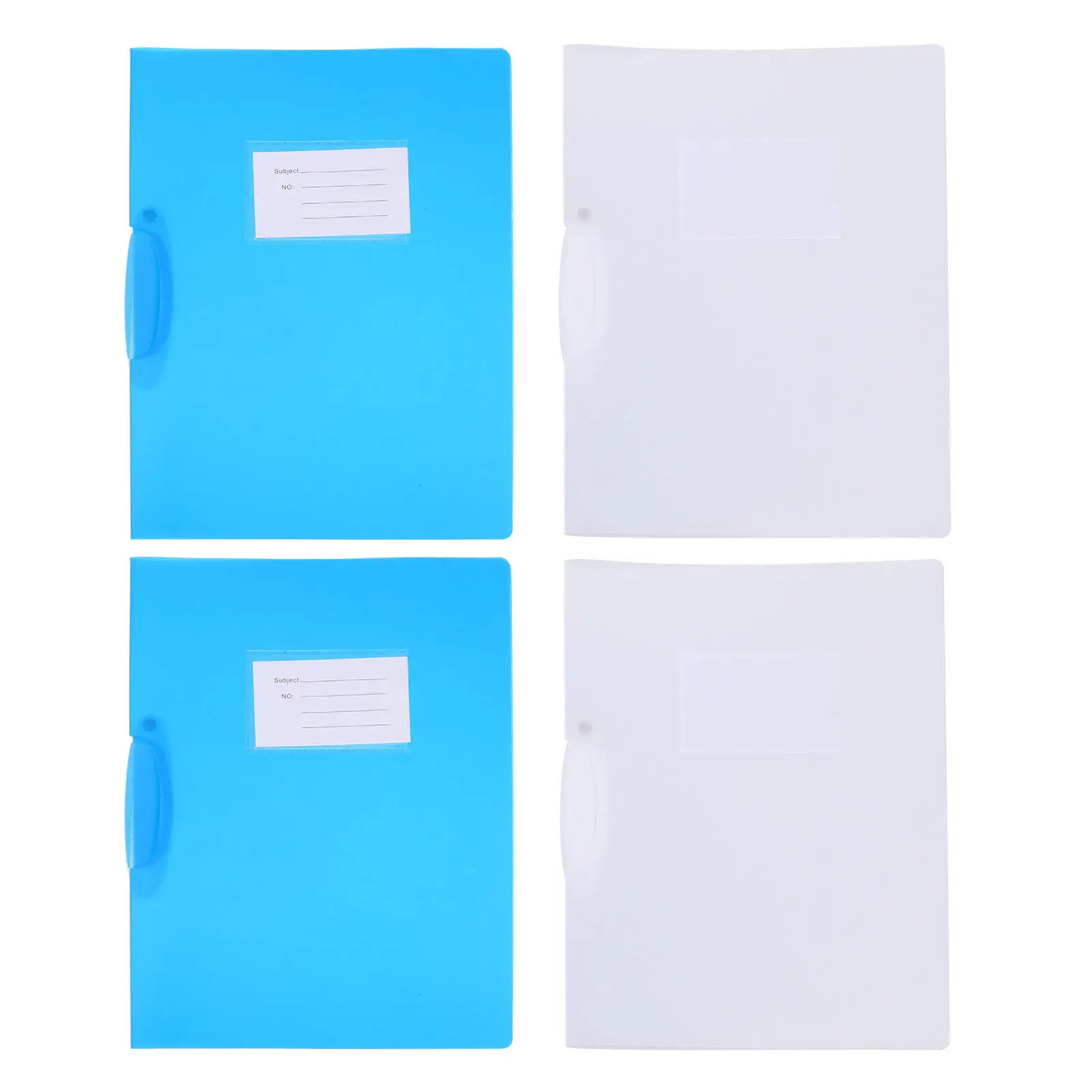 

4Pcs File Folders Transparent Plastic Rotary Clip A4 Report Binders Office School Use Plastic Folders Report Binders