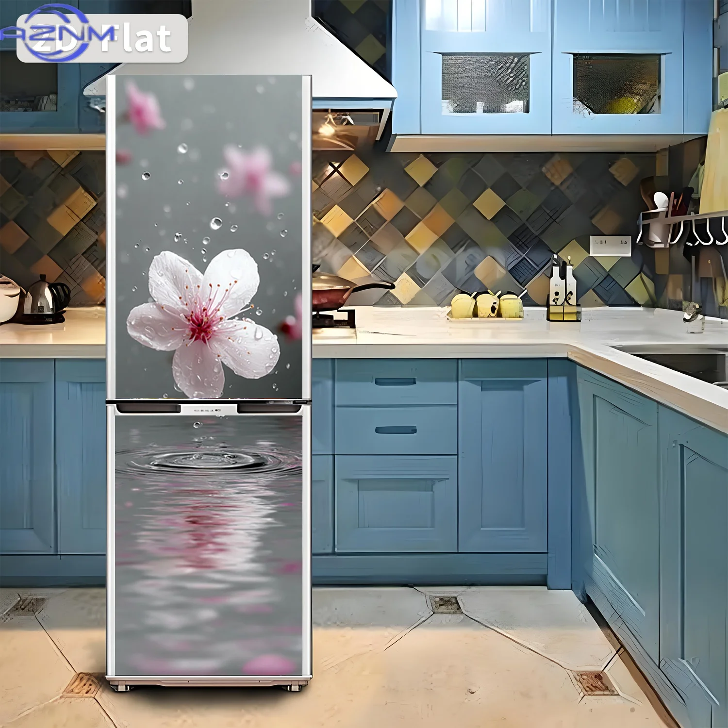 2D Flat Printing 1pc Refrigerator Sticker 60×180cm 