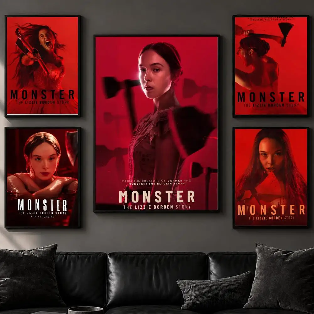 Horror TV M-Monster The Lizzie Borden Story Poster High-Quality Canvas Stylish Wall Mural For Living Room Decoration Artwork