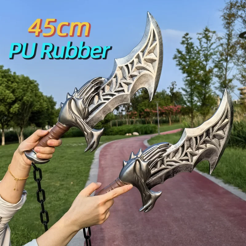Cosplay God of War 4 Athena Blade Tomahawk hacha acanalada arma de utilería juego de rol fantasma Leviathan Chaos AX PU modelo de seguridad