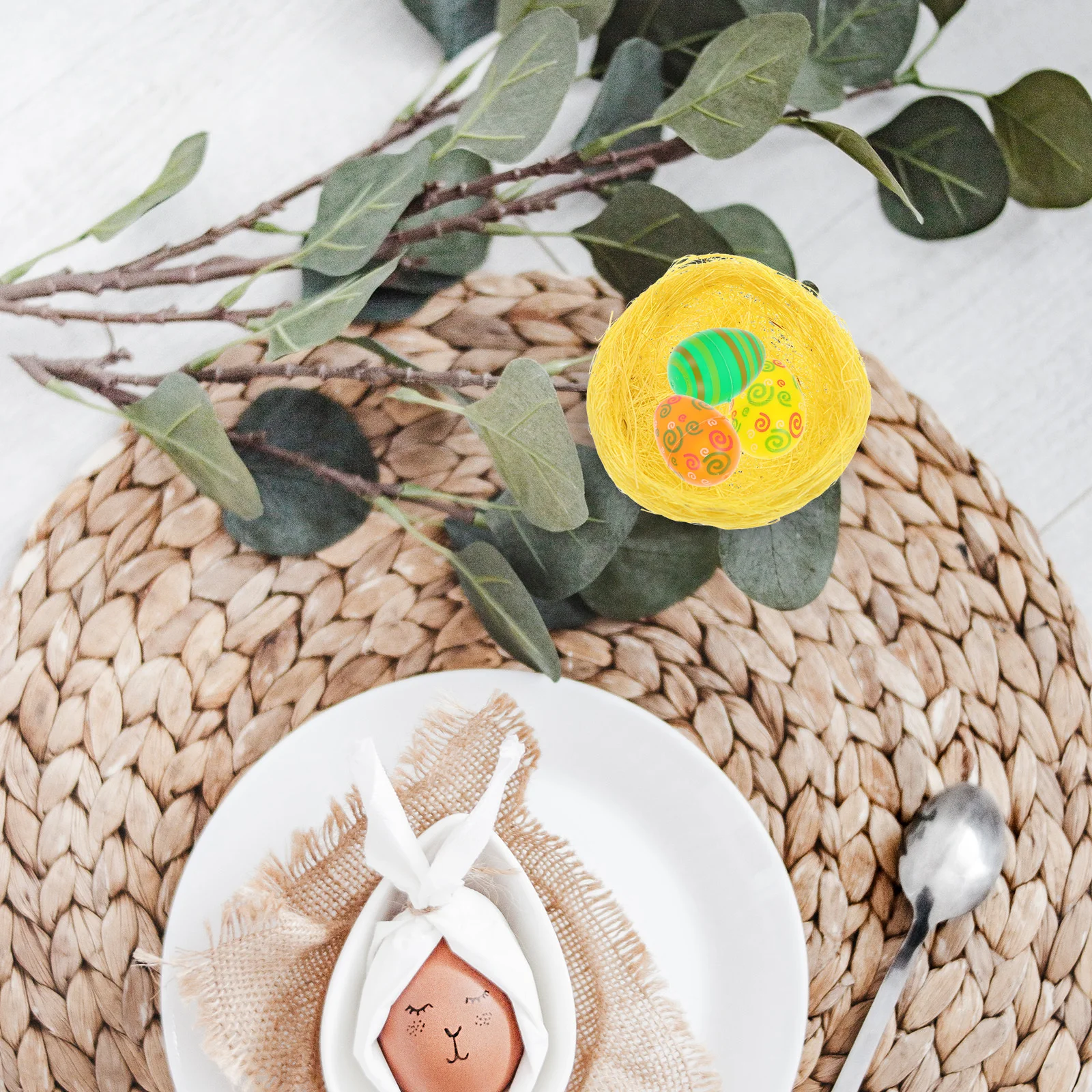 

4Pcs Thickened Jute Bird Nest Set Handmade Durable for Garden Yard Decoration Bird Cage Parakeet Canary Nesting