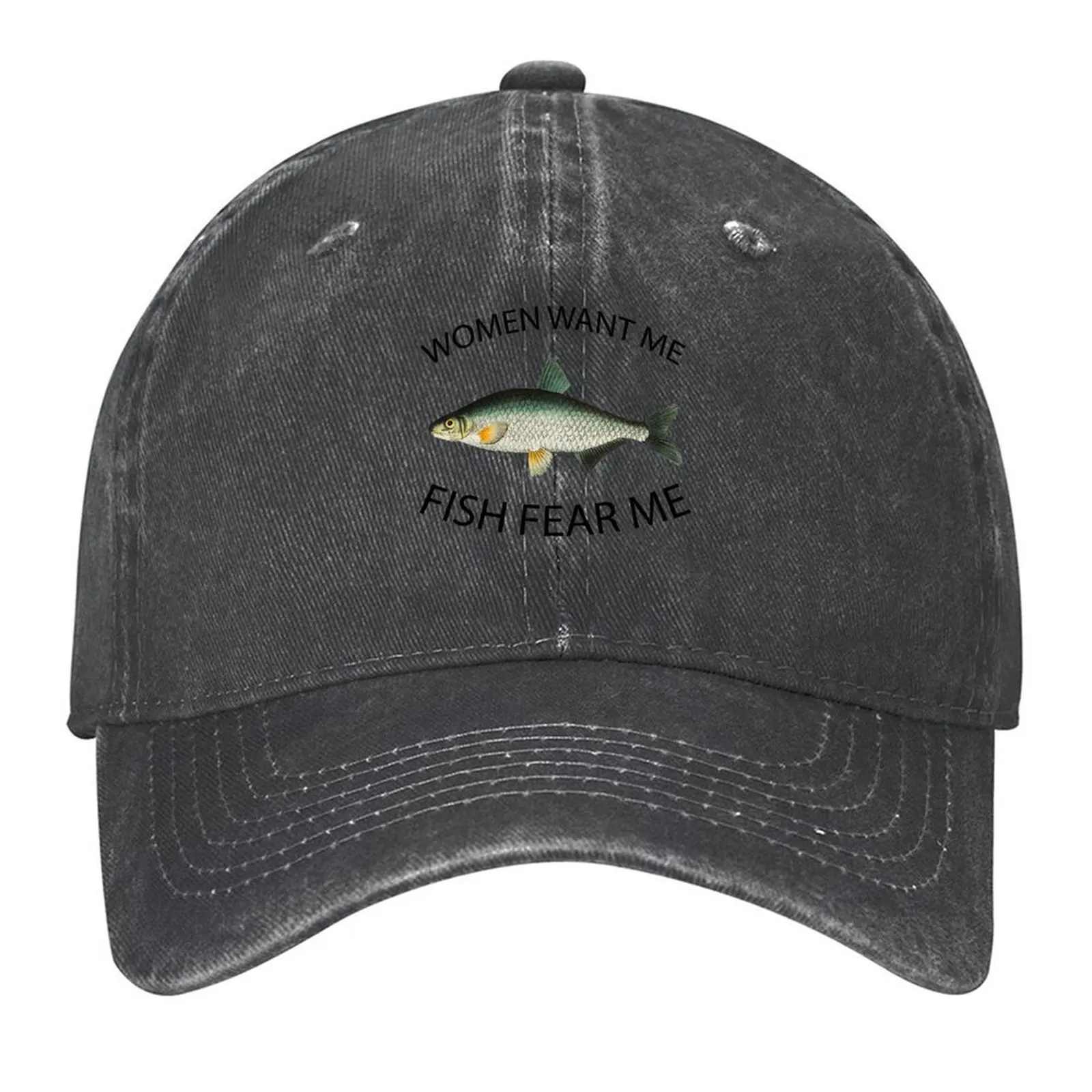 

women want me fish fear me Baseball Cap tactical cap men's big size hat dad hat golf hat genuine Mens Hats Women's