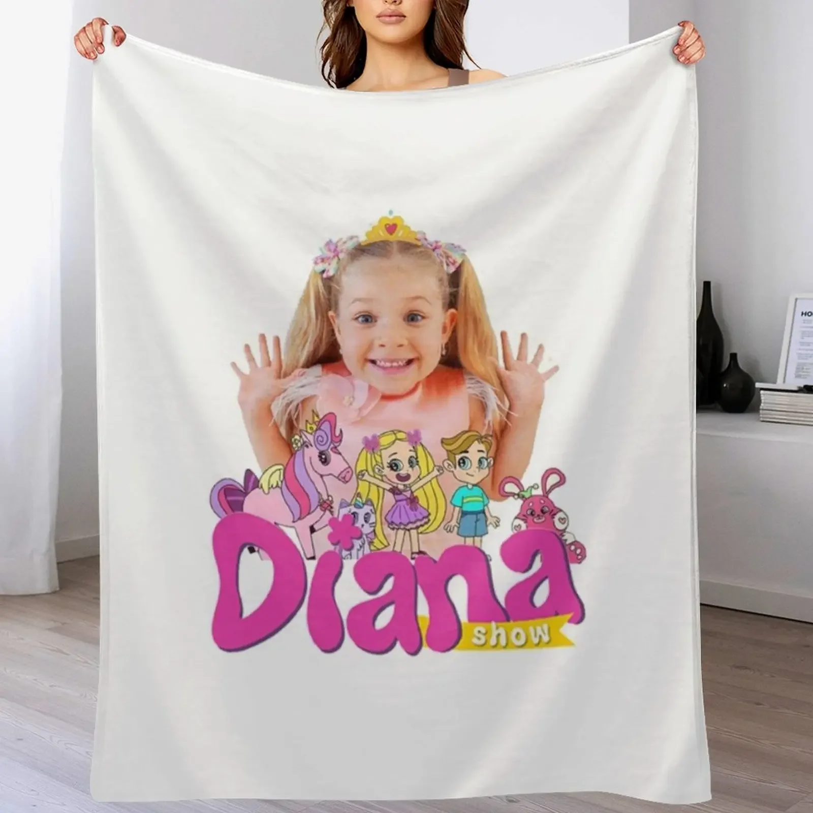 Copy of Cute The Kids Diana Show , Love Diana Throw Blanket Thins blankets ands Flannel Fabric Large Blankets
