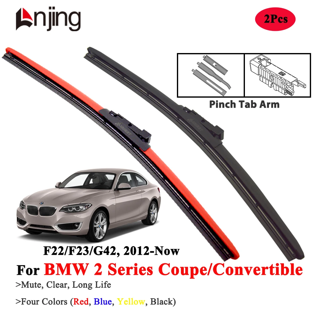 

LNJING Colorful Wiper Blades For BMW 2 Series Coupe Convertible F22 F23 G42 2012-Now