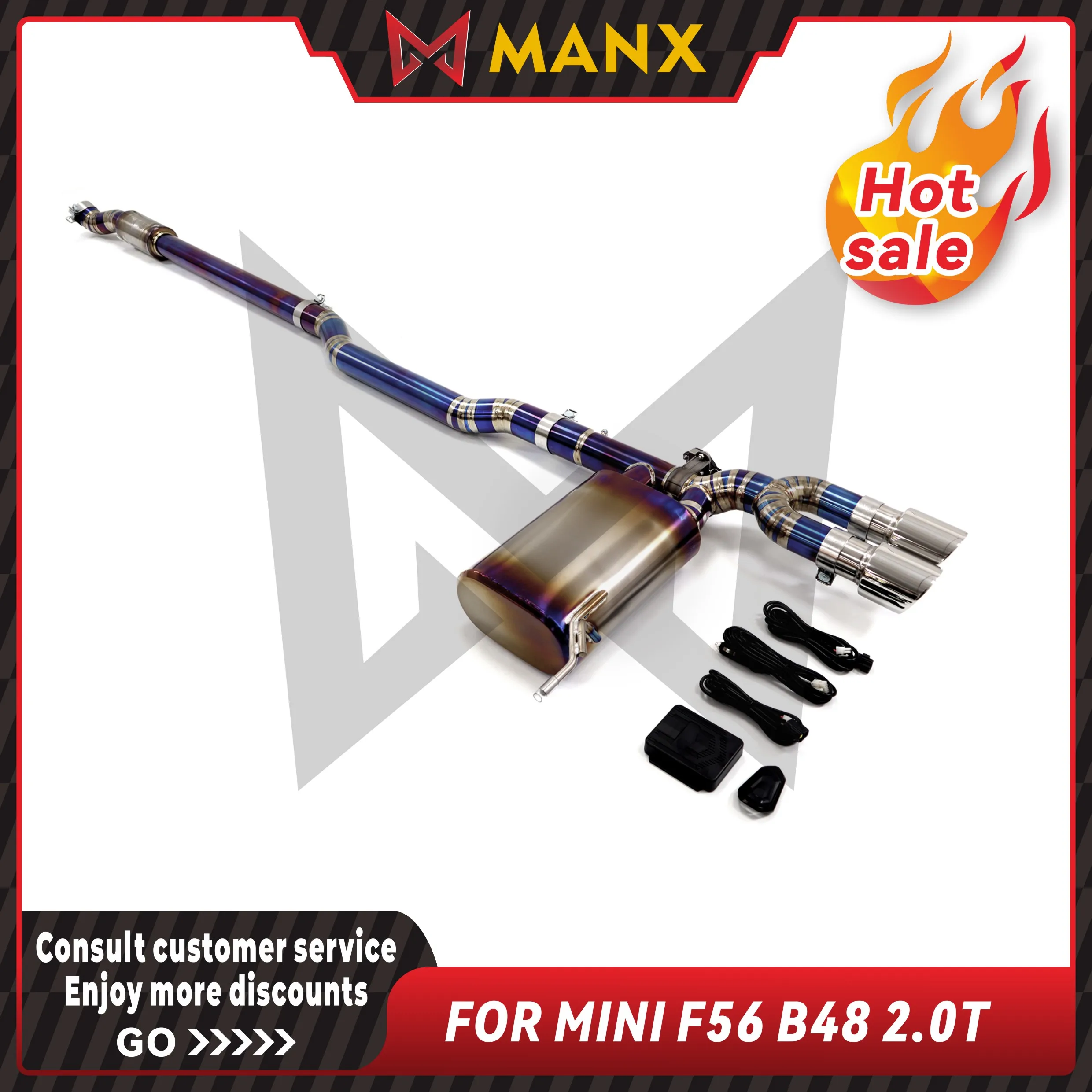 

MANX Car Exhaust system for MINI F56 B48 2.0T Titanium Alloy catback Performance exhaust pipe with remote control valve