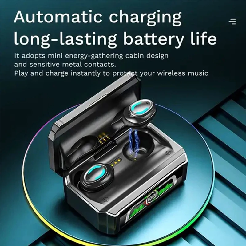 Bluetooth Clock Wireless Bluetooth Clock Display Noise Reduction Low Latency TWS Bluetooth Headset For Mobile Gaming Computer