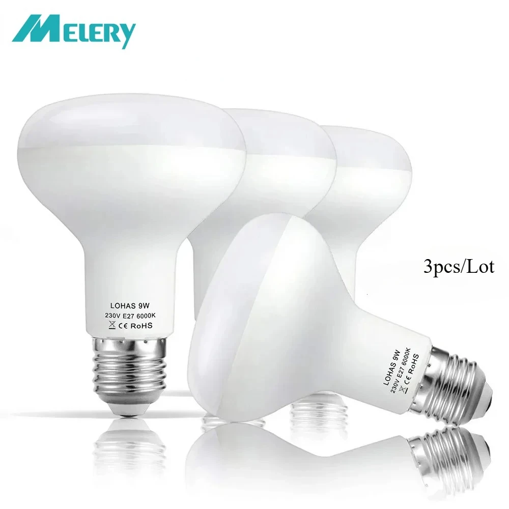 Isik: Melery E27 LED Light Bulb 9W Reflector Incandescent Indoor Outdoor Head Lamp 720lm Warm Cool White 3000K Home Bedroom 3PCS