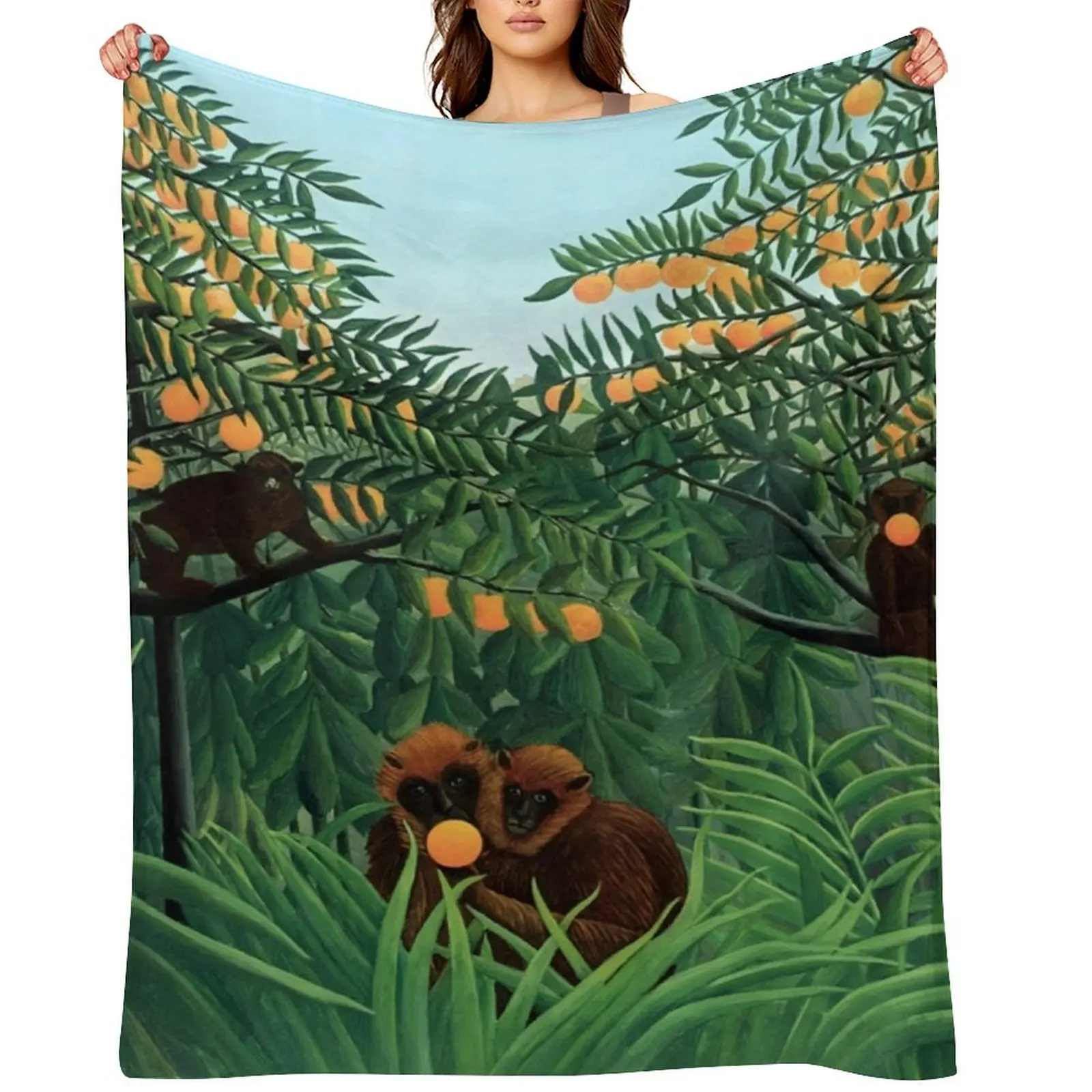 

Henri Rousseau - The Tropics Throw Blanket Sofa Personalized Gift Blankets For Baby bed plaid Blankets