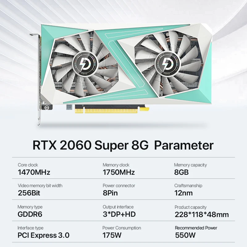 Новая видеокарта PELADN RTX 2060 Super, видеокарта 8 Гб GDDR6 256Bit GPU для игр RTX2060 S 2060 SUPER