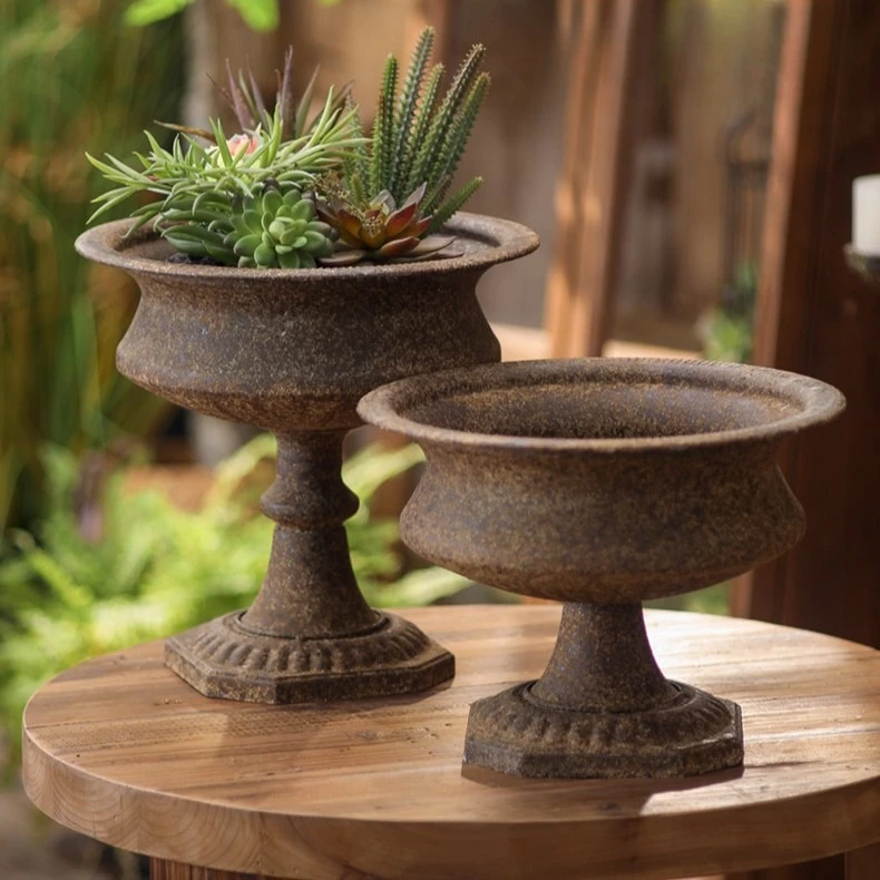 Classical European wrought iron flower pot goblet flower device living room dining table ornament flower arrangement device