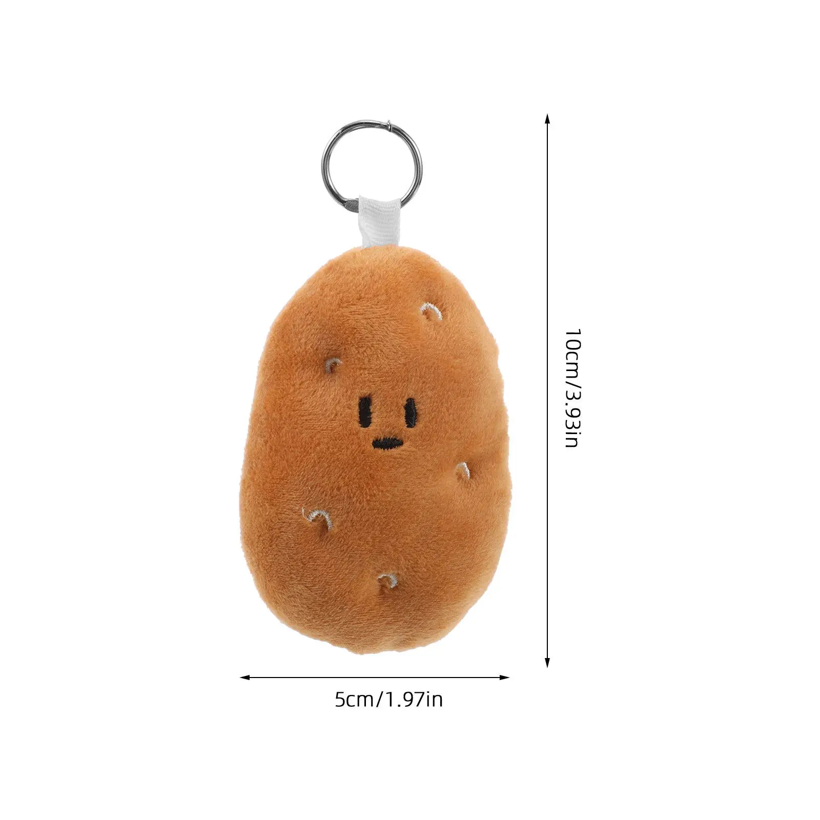 2Pcs Adorable Potato Keychain Plushie Pendant Bag Purse Car Keychain Decoration Fun Vegetable Charm Positive Inspirational