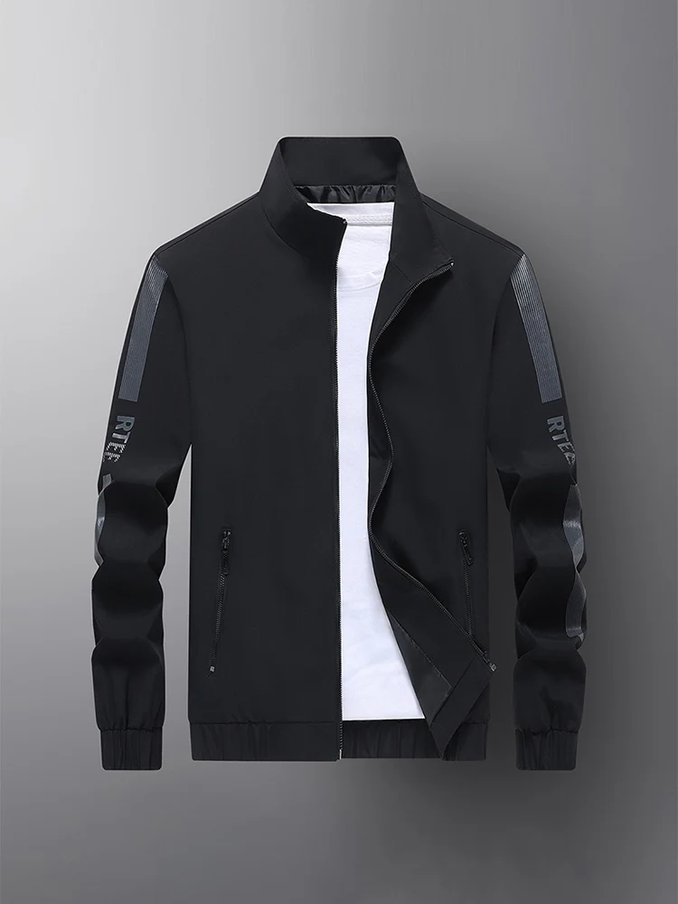 

Casual Men's Jaet Stand Collar Windproof Comfortable All-Match Spor Midlife Dad Sle Polyester Fiber Long Sve Zipper ...