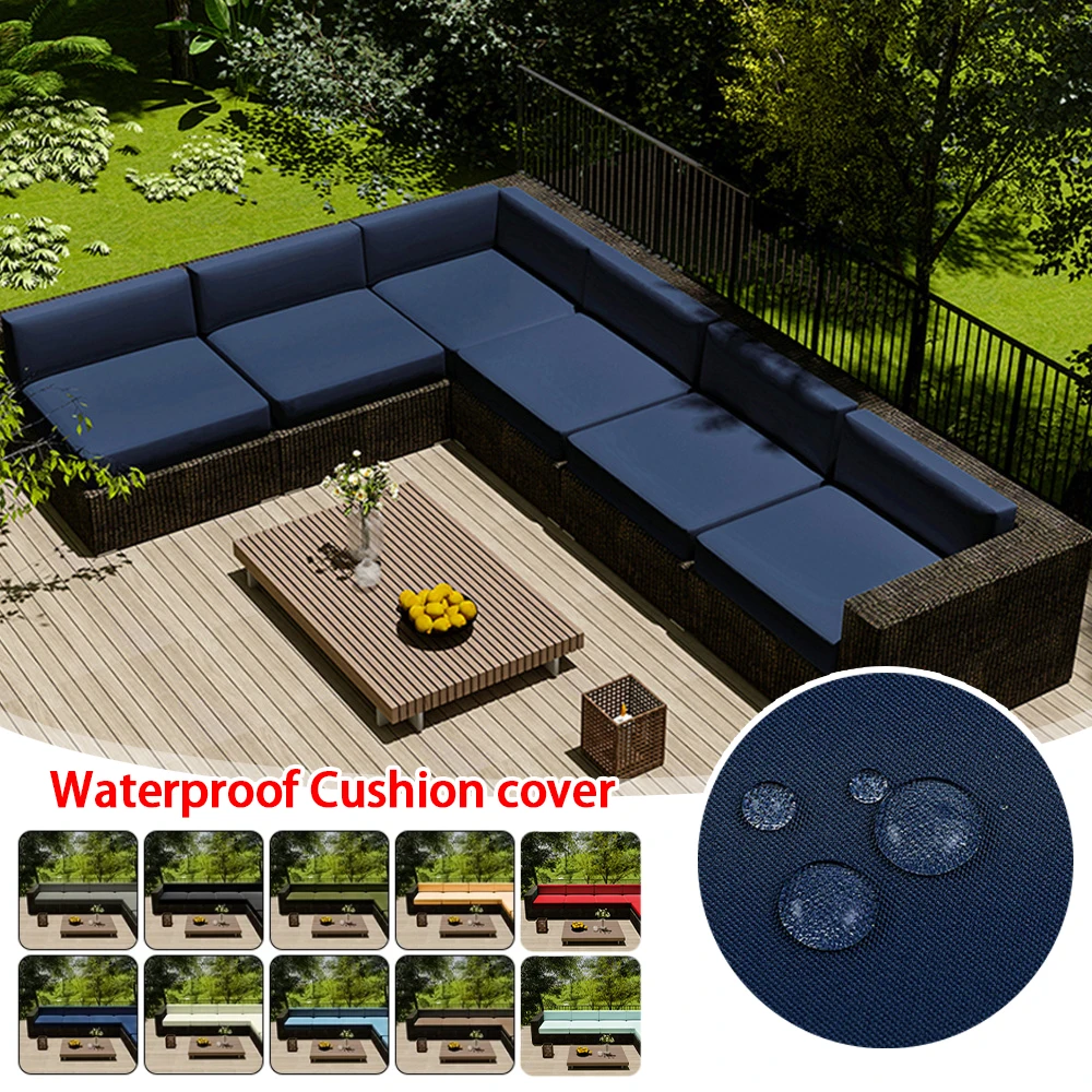 Outdoor Waterproof Chair Seat Covers Patio Furniture Dust Cover Solid Sofa Cover Thicken Garden Lounge Chair Cushion Replacement