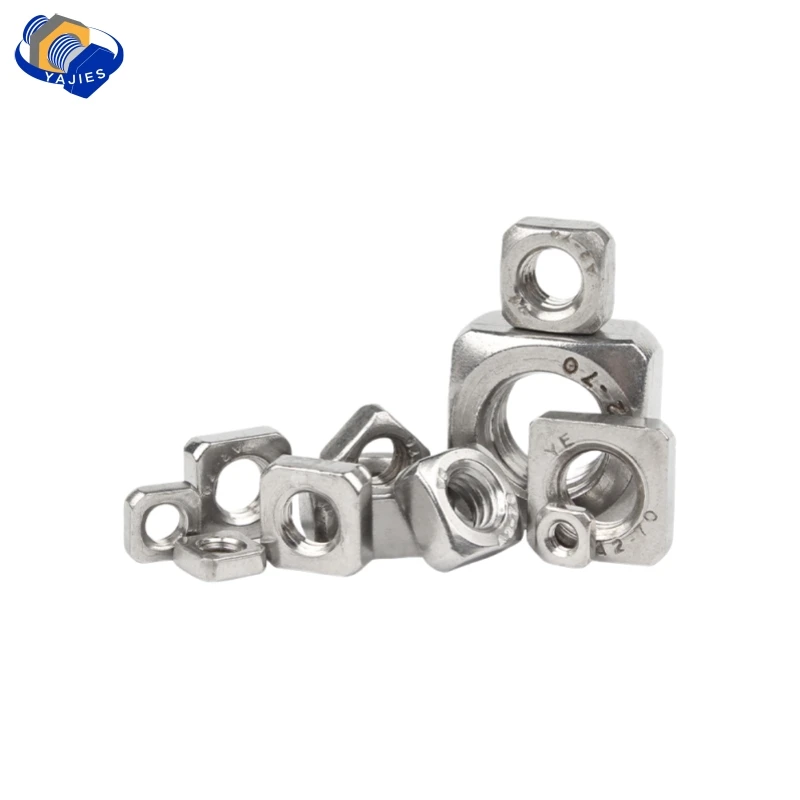 DIN557 304 Stainless Steel 7 Sizes Metric Square Nuts  Machine Screw Nuts Metric Coarse Thread - M3 M4 M5 M6 M8 M10 M12