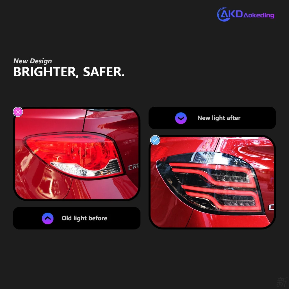 AKD Car Styling for Chevrolet Cruze LED Tail Lights 2012-2015 Cruze Hatch back LED Tail Light DRL Rear Lamp auto Accessories